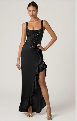 oh polly black corset dress Bandeau Lace-Up Corset Mini Dress in Black - 2 / Regular