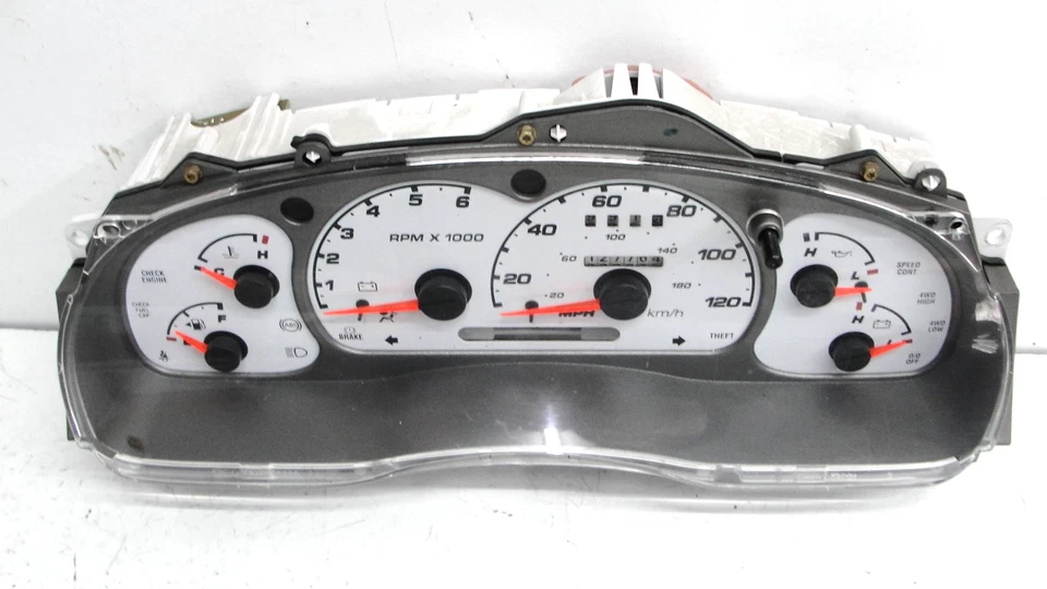 Cuadro de instrumentos Ford Ranger Sport Trac medidores velocímetro plata blanco 01-03 127K Foto 2 de 4