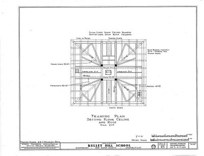 Photo:Southbury Connecticut Bullet Hill School Framing Plan 1930s HABS