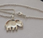 Marcasite Elephant Women’s Necklace Silver Tone Chain Signed CW Fashion Jewelry — photo 2