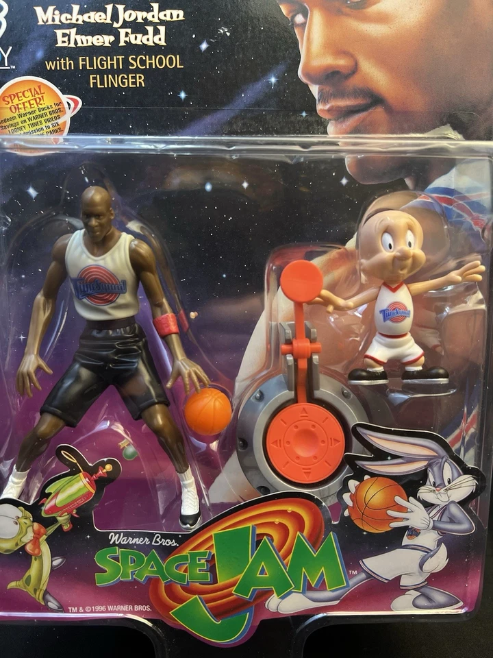 Figura sellada Space Jam Michael Jordan Elmer Fudd Flight School Flinger 1996 Foto 2 de 4