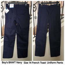 BNWT Boys NAVY FRENCH TOAST UNIFORM PANTS SIZE.14