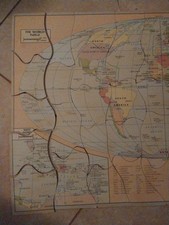 Vintage Wooden Educational Jigsaw Puzzle Map of the World 3'X2'