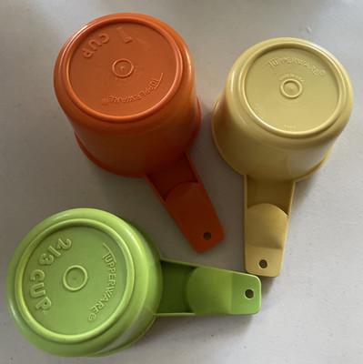 3 Vintage TUPPERWARE Measuring Cups #761, 762 & 763 Missing 1/4, 1/3 & 1/2 Cups