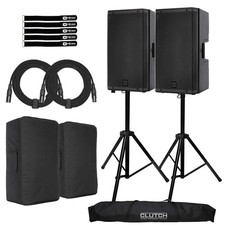RCF ART 915-A 15" Digital Active Powered Loud Speakers Pair w Stands Covers