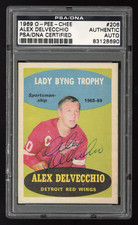 1969 O-Pee-Chee #206 Alex Delvecchio PSA Autograph Lady Byng Trophy HQ Auto Card
