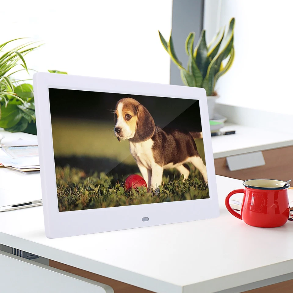 10 HD Screen Digital Photo Frame Alarm Clock MP3/4 Movie Player (White )✈ - Image 2 of 4