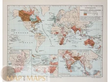 British colonial empire old map Meyer 1905
