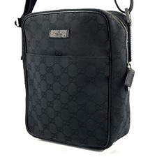 GUCCI GG Canvas Crossbody Bag Shoulder Bag BLACK authentic from JAPAN