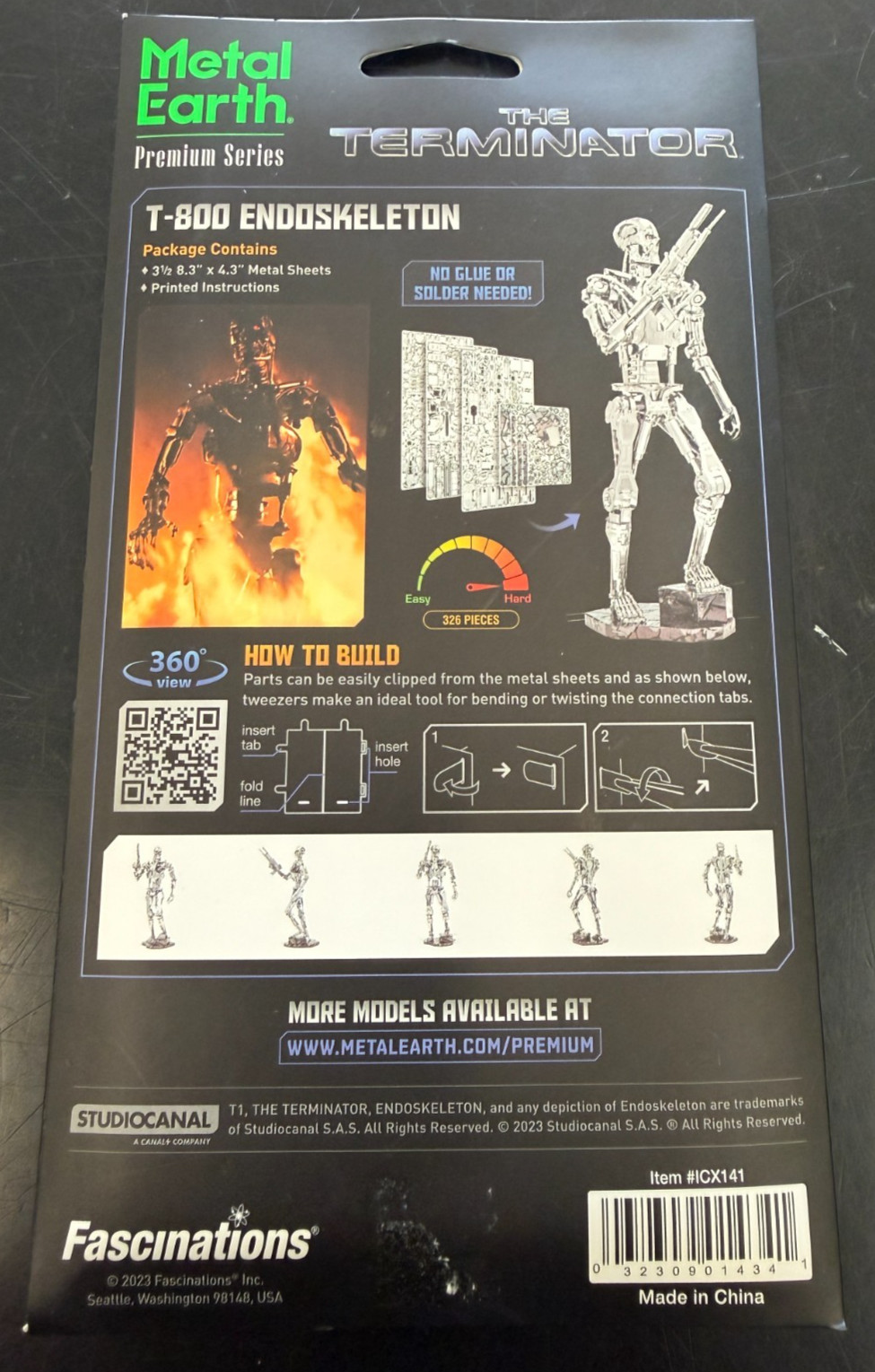 The Terminator T-800 Endoskeleton Metal Earth Model Kit Made From Steel