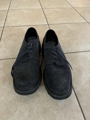 Prada Men's Black Suede Derby Lace-Up Casual Shoes