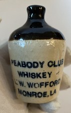 Antique Peabody Club Whiskey - Mini Jug - L. W. Wofford Monroe Louisiana LA