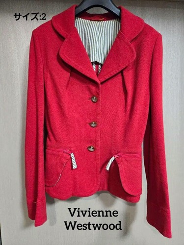 Vivienne Westwood, Giacca Vivienne Westwood Love rossa taglia 2/M 2 vie vintage rara a righe SK1763