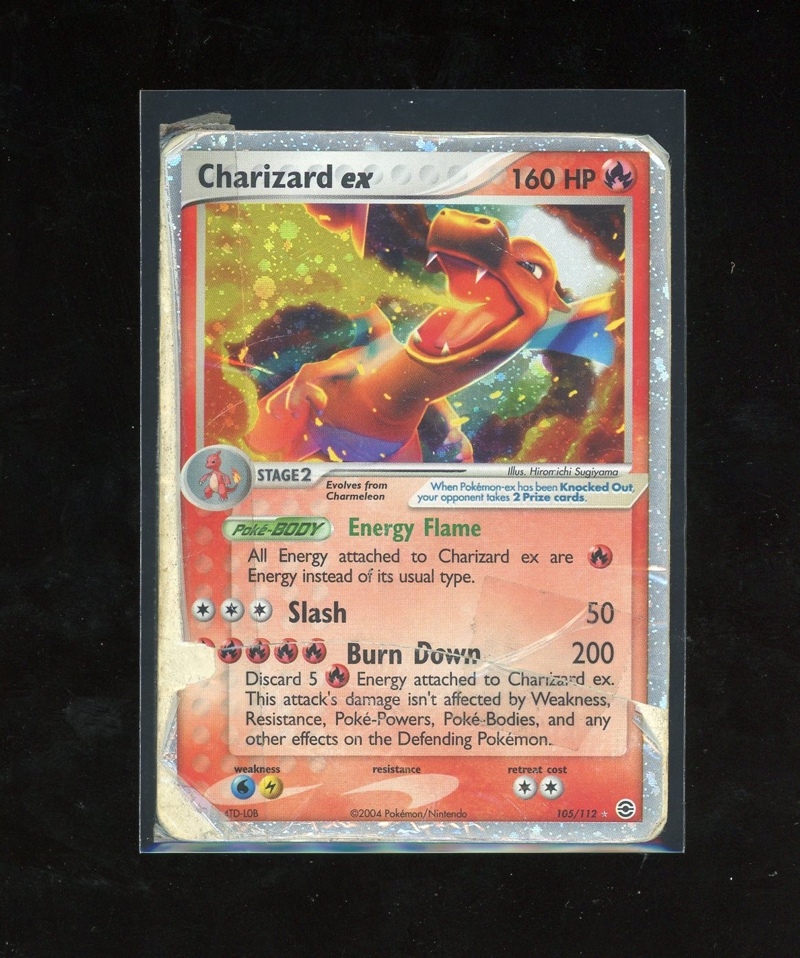 *TAPED* 2004 Pokemon EX Fire Red & Leaf Green Charizard EX Holo Foil 105/112