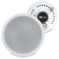 Pair White 100V Line 8" Ceiling Speakers Home Office Bar Shop|PD CSPB8 UK Stock