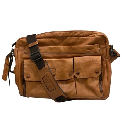 Sac à bandoulière en cuir marron TUMI 9354S 35e anniversaire édition limitée - Photo 1/4