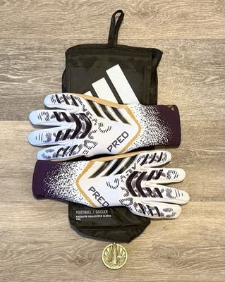 Adidas Predator GL Pro Goalkeeper White Purple Soccer Gloves JZ5787 Adult Size 7