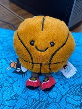 Jellycat Basketball Sports Ball Bag Charm Plush Keychain Soft Toy Gift - NWT