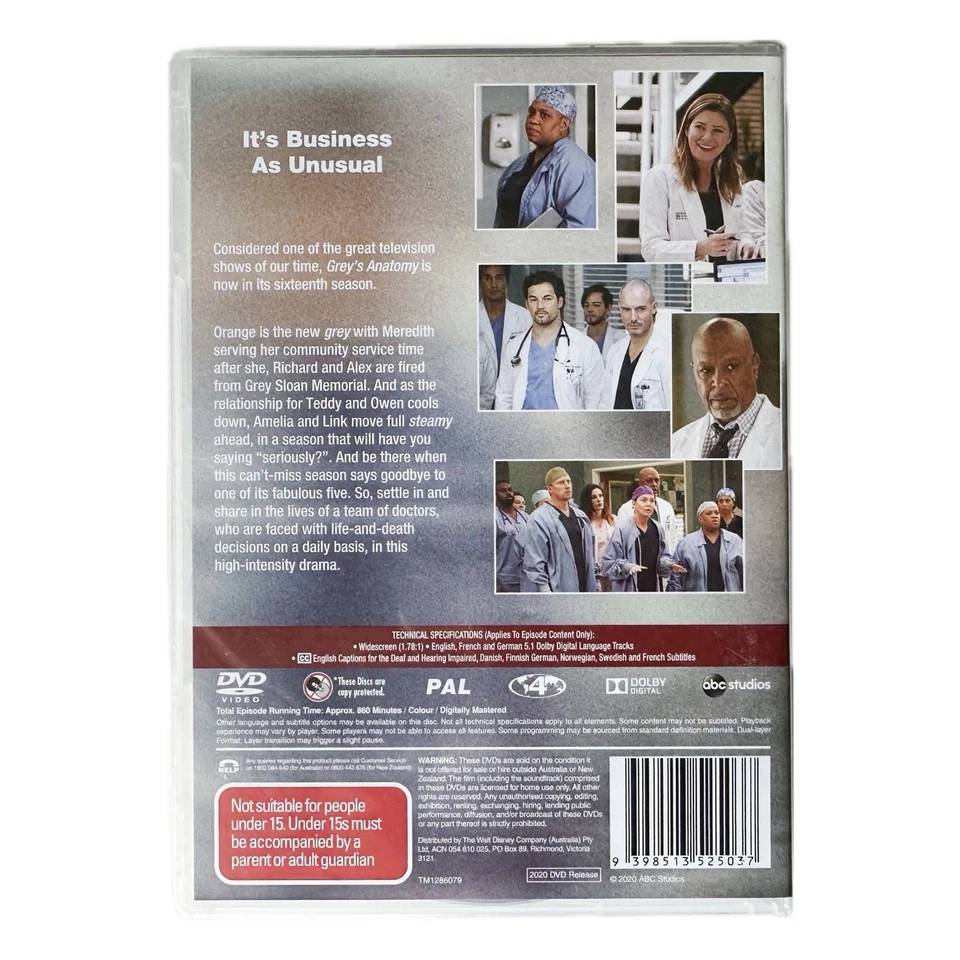 Grey's Anatomy - Season 16 DVD Set Medical Drama R4 New Sealed - image 3 of 3