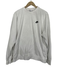Vintage Nike Crewneck Sweatshirt Size Large Men Unisex White 90s Pullover Swoosh