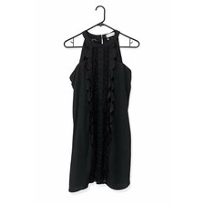 Altar'd State Black Lace Scallop Halter Cocktail Dress Women's Large L Party