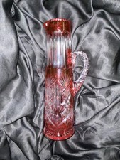 Ruby Red And Clear Crystal Glass Vase