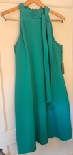 Vince Camuto NWT Size 14 Green Midi Dress Tie Neck Sleeveless $128 MSRP