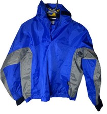 NRS Hooded Youth Rio Top Jacket Size Large Blue Grey Splash Paddling Kayaking