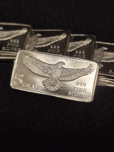 5 GRAM .999 FINE SILVER MONARCH EAGLE BAR - NEW Uncirculated - FREE SHIPPING
