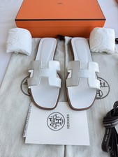HERMES NEW 🎁GIFTABLE ORAN 38.5 Blanc WHITE NEW W/RECEIPT