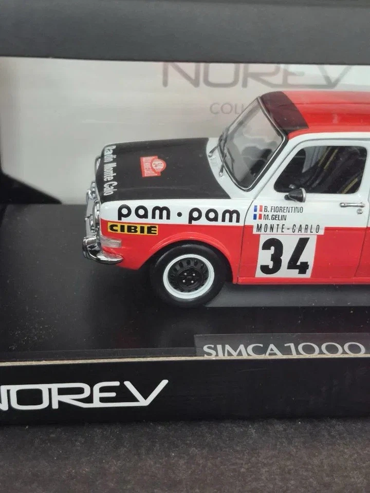 NOREV Diecast 1:18 Simca 1000 Rallye 2 Fiorentino Gelin 1973 Monte Carlo 185707 - Image 3 of 4