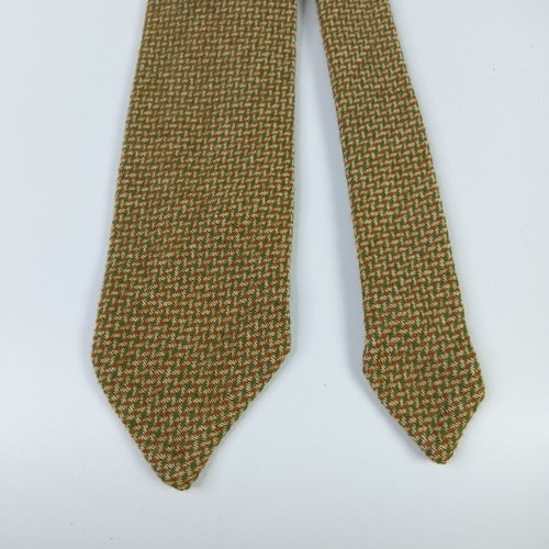 Camerucci Men's Tie 100% Cashmere Brown Green Made in Italy