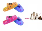 Pack of 2 Squeaky Soft Pet Rubber Dog Slipper Training crew Play Teething Gift