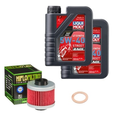 Aprilia Leonardo 125 MB000 1996, LIQUI MOLY 5W-40 Race 2L, HiFlo Ölfilter Set
