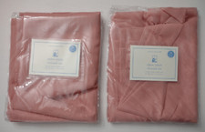 NIP Set of 2 Pottery Barn Kids pink tie top 100 Linen Sheer Curtains 44" x 96"