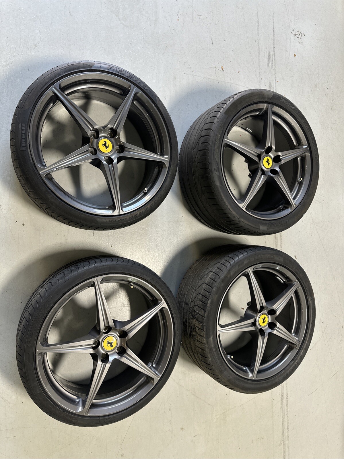 1 Set of 4 Ferrari 458 Wheels (2 front 2 rear) with Pirelli Pzero and TPMS