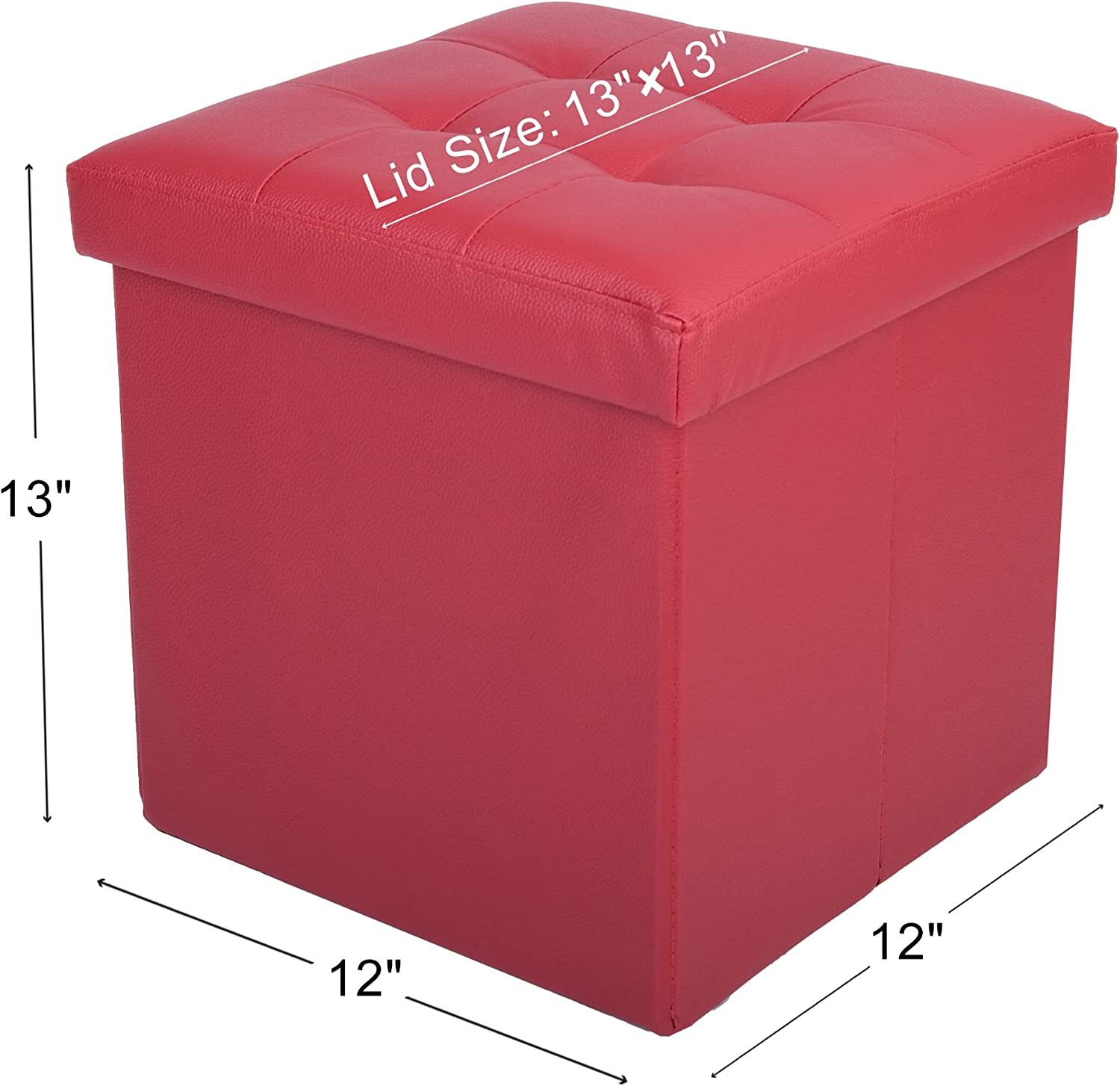 Faux Leather Storage Footstool Sofa Ottoman Cube Bench Folding Footrest