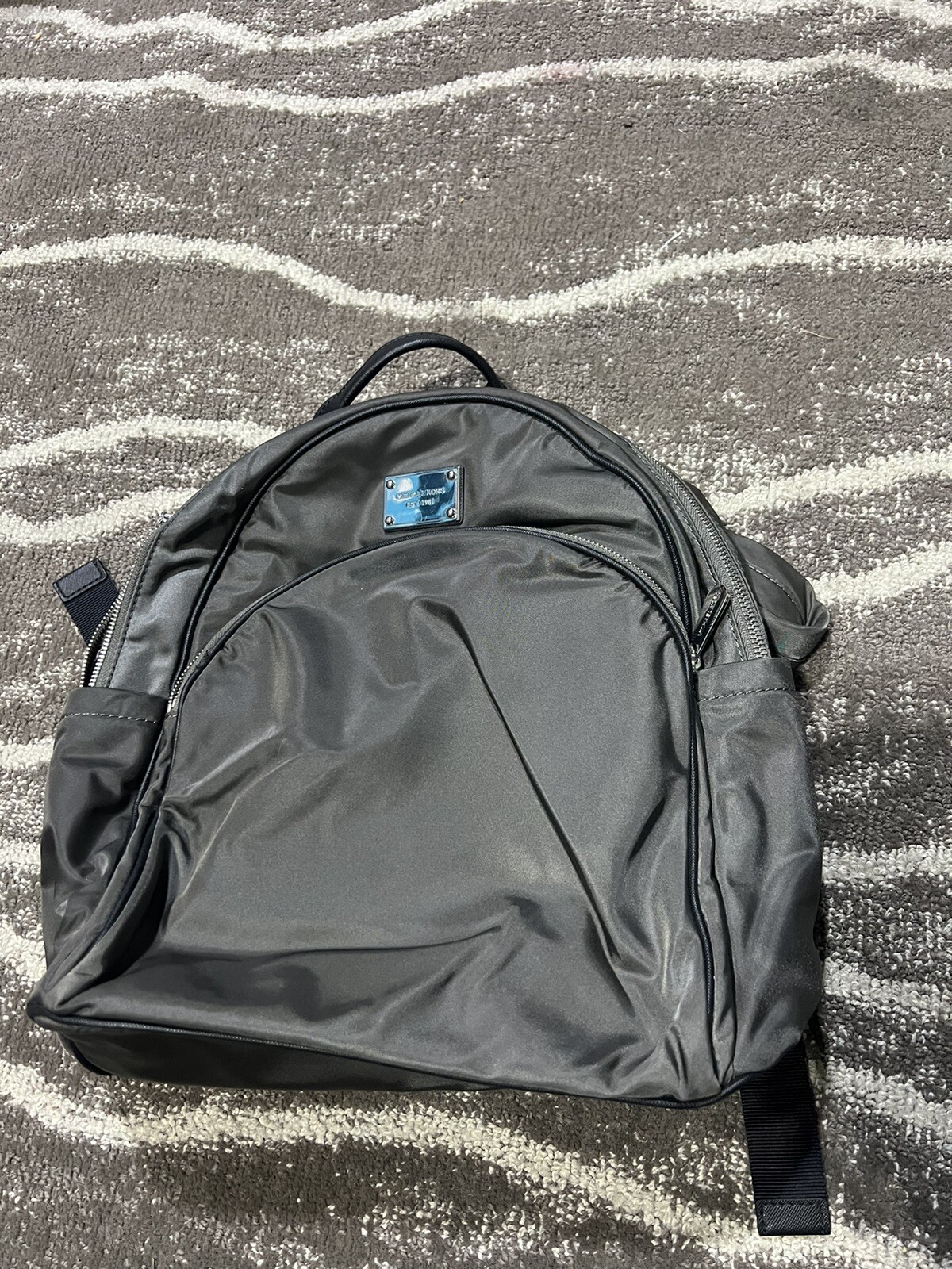 Authentic Michael Kors Medium Nylon Backpack Gray… - image 2