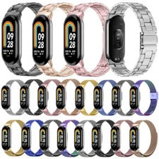 For Xiaomi Mi Band 8 Milanese Stainless Steel Link Band Strap Bracelet Wristband
