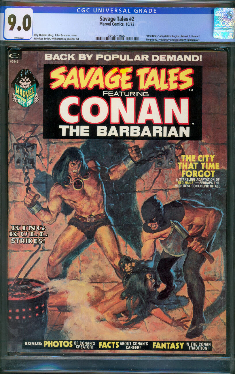 Savage Tales 2 CGC 9.0 Marvel Winsor-Smith, Brunner, Williamson