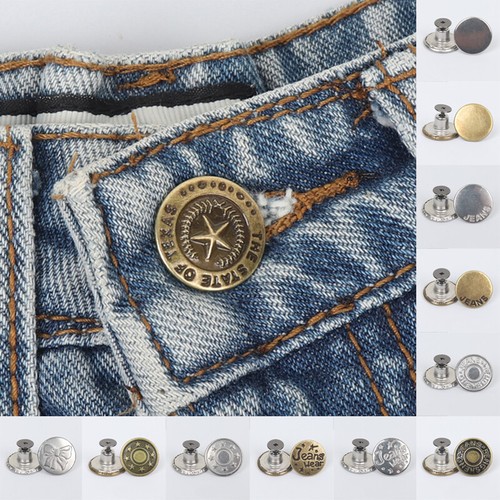 10 Set Replacement Jeans Buttons No Sew 