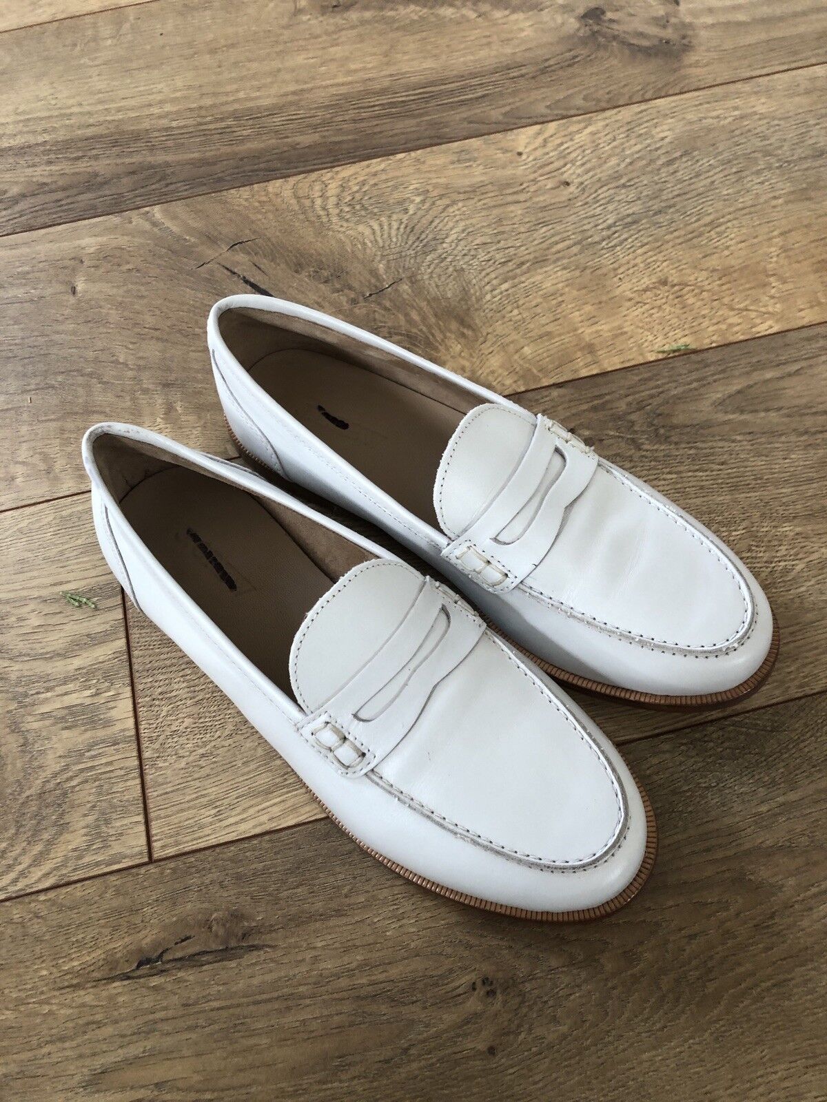 NEW J.CREW RYAN PENNY LOAFERS 5.5 WHITE LEATHER H8228 | eBay