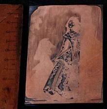 KARNAWAŁ WENECKI Galvano Kij drukarski Miedziana klisza Płyta drukarska Eichenberg DAME