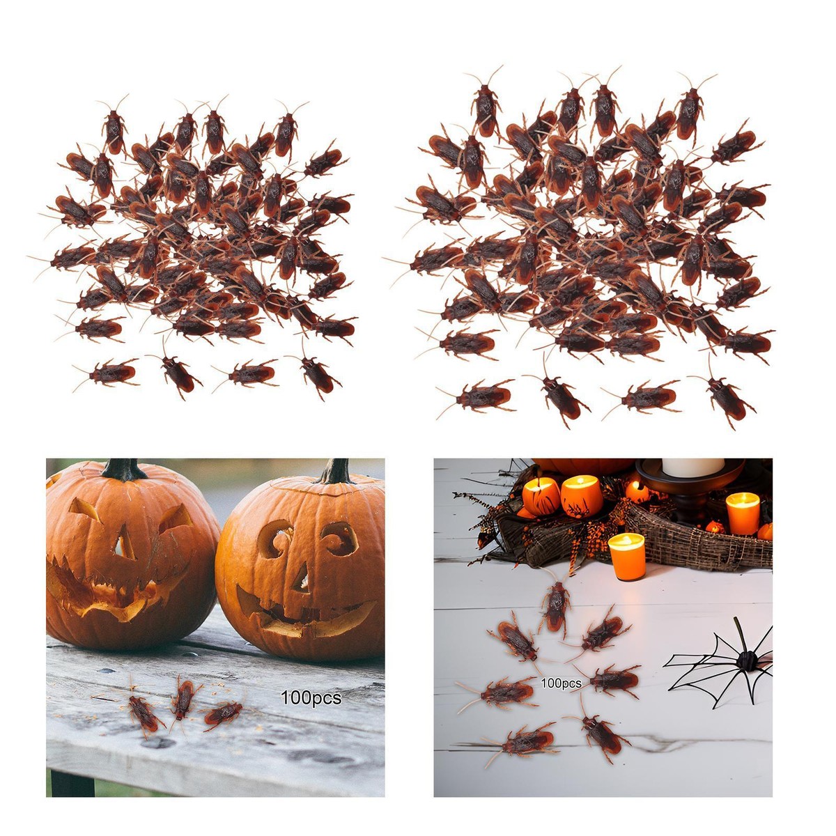 100 Scarafaggi Finti Realistici In PVC Per Scherzi, Dimensioni 6,8 Cm, Giocattoli Divertenti Per Decorazioni Di Halloween E Pesce D'Aprile, Ottimo Per Fare Scherzi