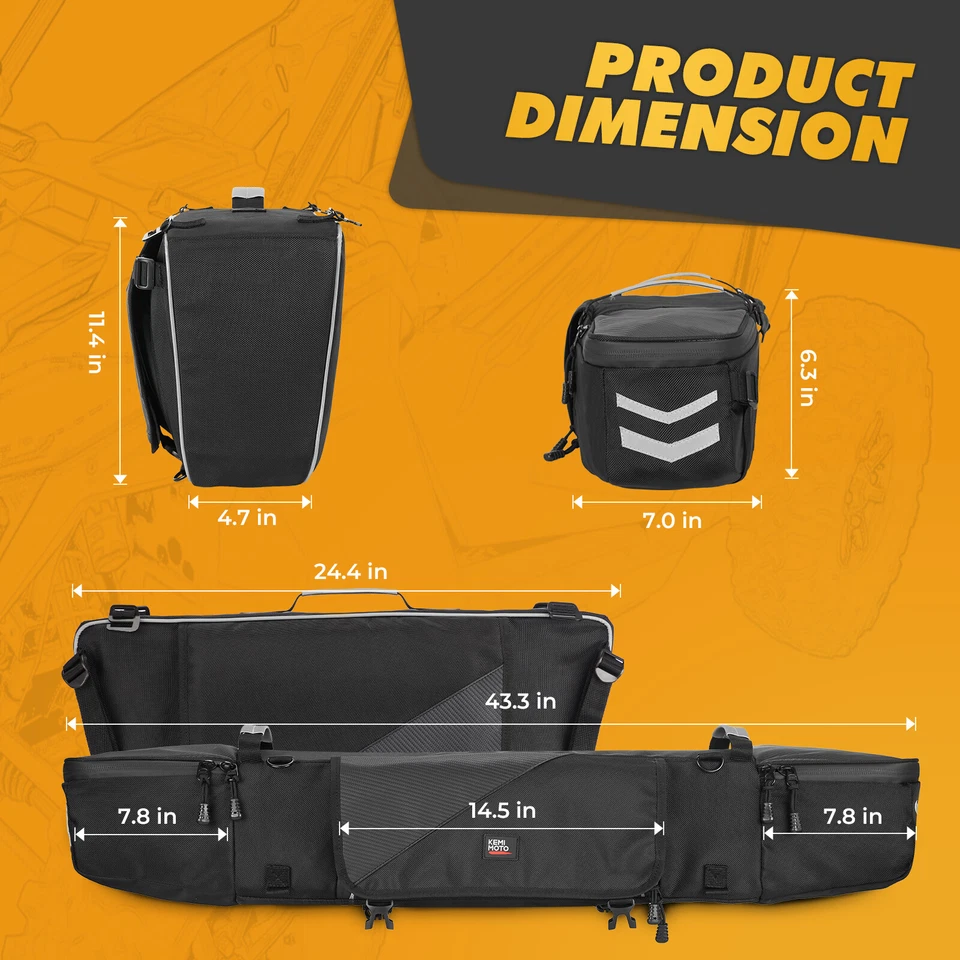 Bolsa combinada de almacenamiento de carga trasera UTV para Polaris RZR XP 1000 900 2014-2023 Foto 3 de 4