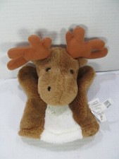 Pier 1 Imports Moose Deer Plush Hand Puppet 11 Inch Stuffed Animal Toy
