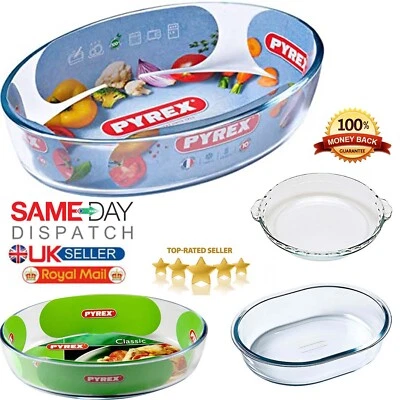Pyrex Transparent Oven Safe Scratch Square Resistant Glass Roasting Tray Cooking - Image 1 of 3