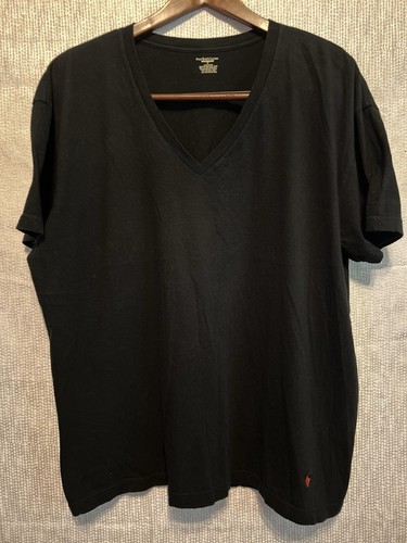 Polo Ralph Lauren V-Ausschnitt T-Shirt Baumwolle Kurzarm Schwarz Herren XL Logo