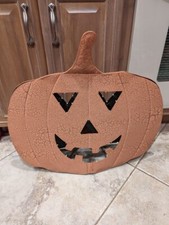 Pottery Barn LIT METAL JACK O LANTERN Halloween pumpkin