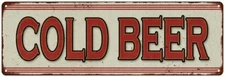 Cold Beer Restaurant Diner Food Vintage Look Metal Sign 106180068014